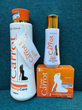 Pure carrot kojic and carrot oil based set: Lotion 450ml + Serum + soap - Afro Body Glow